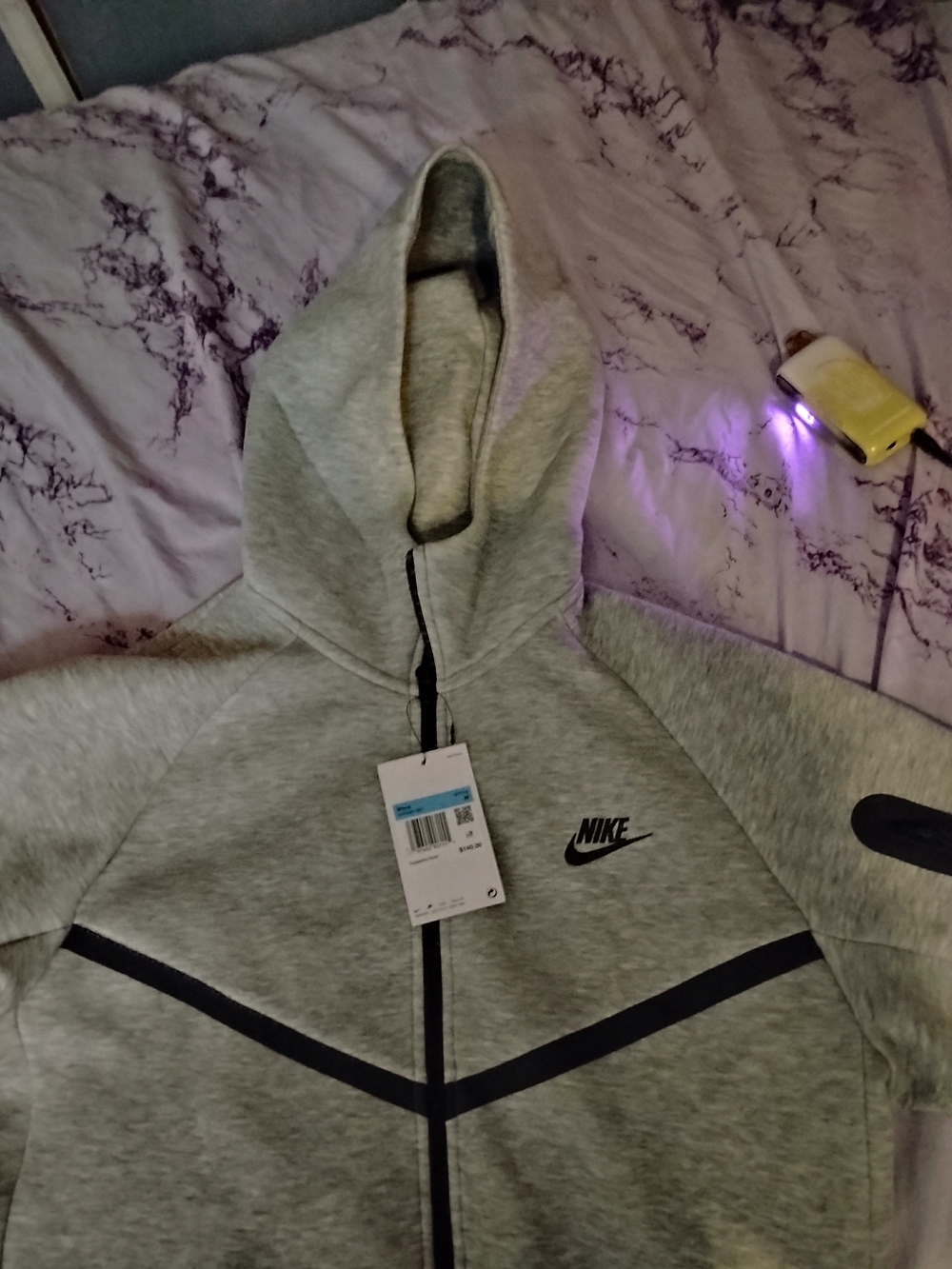 Nike Grey Hooded Full-Zip Jacket for Mens